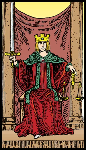 Adalet tarot kartı