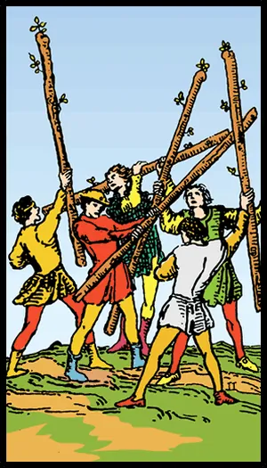 Asaların Beşlisi tarot kartı