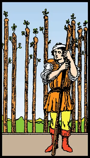 Asaların Dokuzlusu tarot kartı