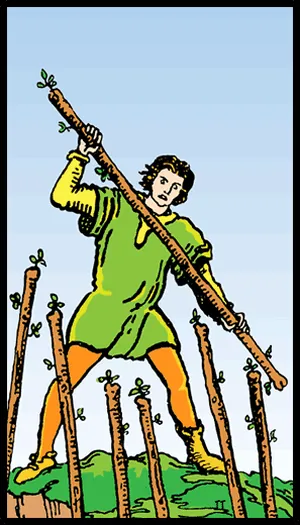 Asaların Yedilisi tarot kartı