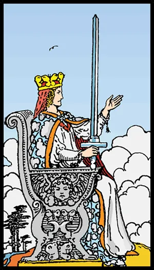 Kılıçların Kraliçesi tarot kartı