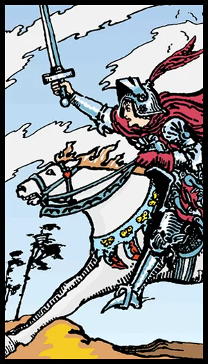 Kılıçların Şövalyesi tarot kartı