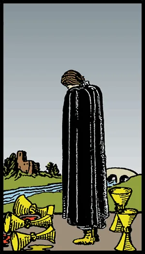 Kupaların Beşlisi tarot kartı